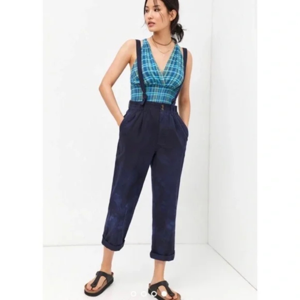 Anthropologie Pilcro Tapered Suspender Tie Dye Pants Large